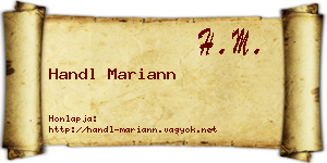 Handl Mariann névjegykártya