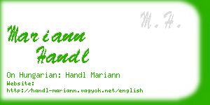 mariann handl business card